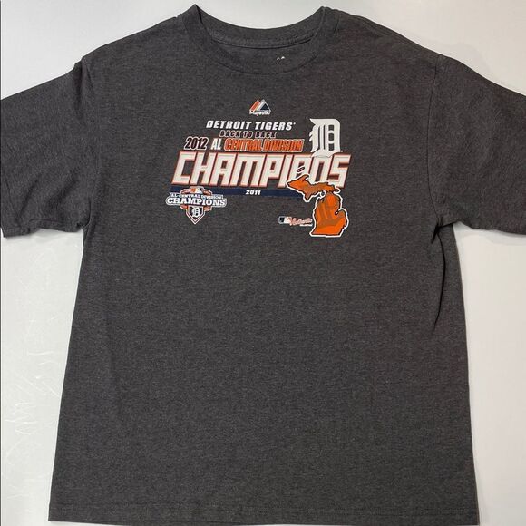 Majestic Vintage Detroit Tigers Baseball Youth Short Sleeve Tee Sz L - Picture 1 of 6